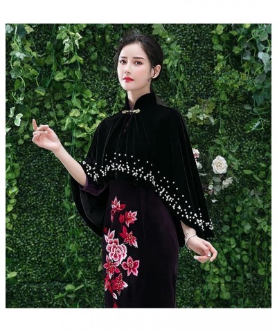 Womens Wrap Shawl Stoles Scarf Scarves, Velvet Embroidery Evening Cape Neckerchief Cover Up Evening Gown Black $23.84 Scarves