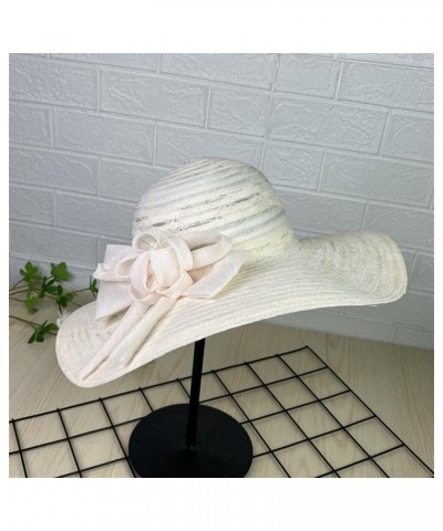 Women's Foldable Wide Brimmed Sun Hat Korean Minimalist Style Bowknot Sunhat Casual Beach Cap Drovers Hat Wh1 $11.73 Sun Hats