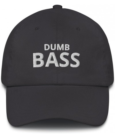 Dumb Bass Lake Fishing Hat Dad hat Dark Grey $14.18 Baseball Caps