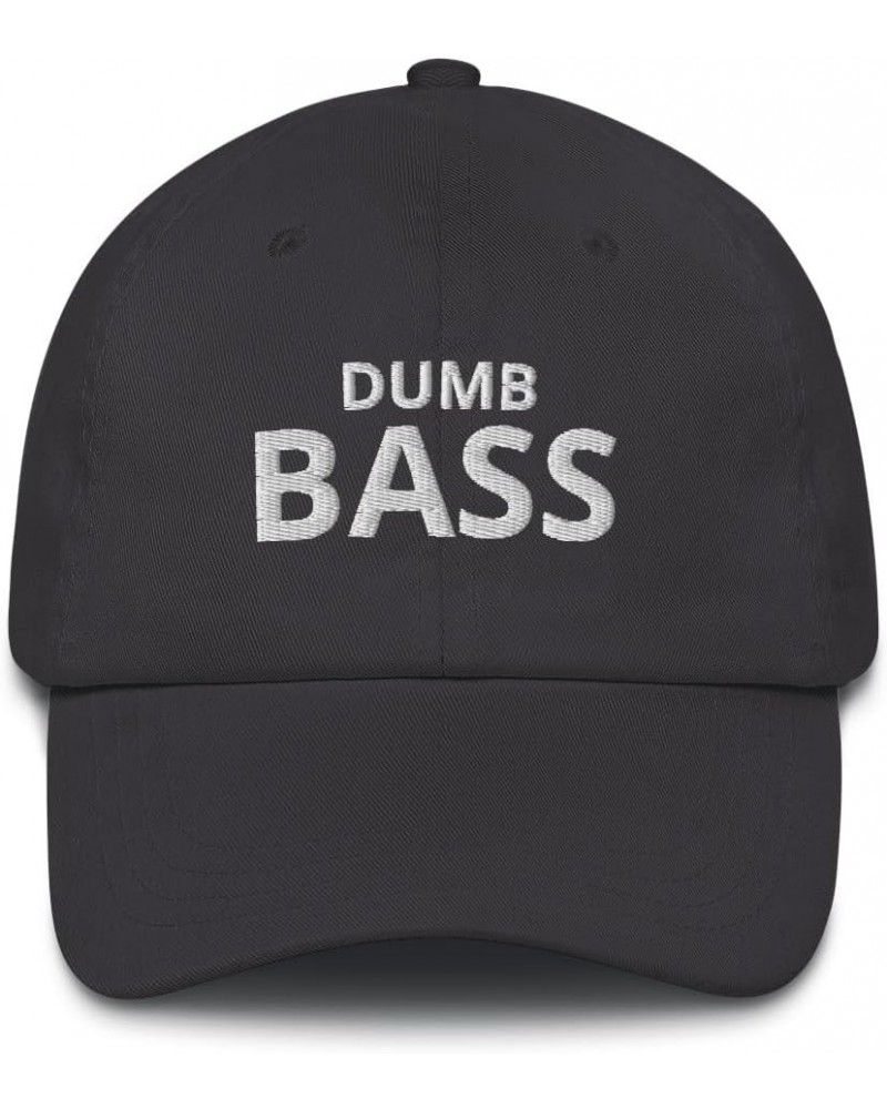 Dumb Bass Lake Fishing Hat Dad hat Dark Grey $14.18 Baseball Caps