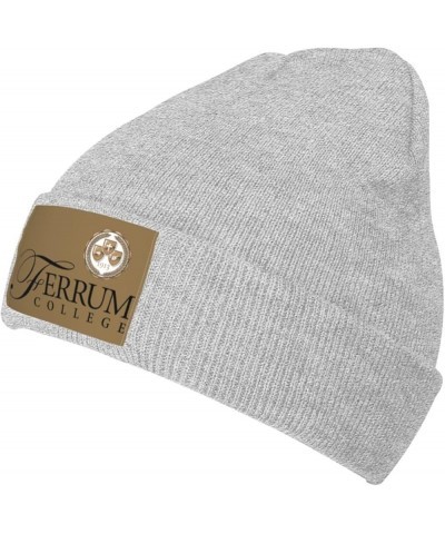 Ferrum College Logo Stretch Beanie Knit Hat for Men Women Winter Fall Spring Warm Cap Gray $10.07 Skullies & Beanies