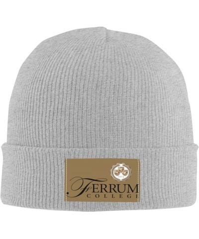 Ferrum College Logo Stretch Beanie Knit Hat for Men Women Winter Fall Spring Warm Cap Gray $10.07 Skullies & Beanies