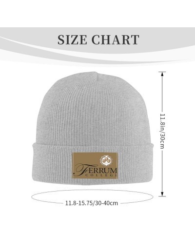 Ferrum College Logo Stretch Beanie Knit Hat for Men Women Winter Fall Spring Warm Cap Gray $10.07 Skullies & Beanies