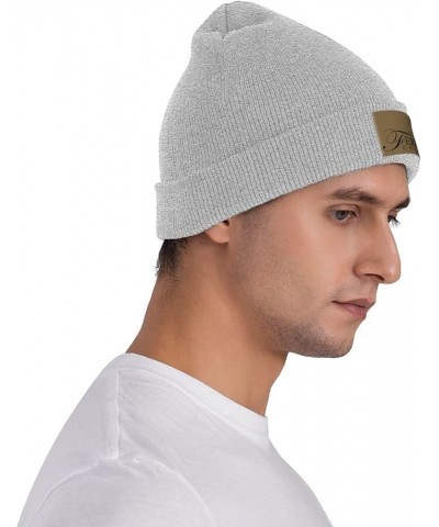 Ferrum College Logo Stretch Beanie Knit Hat for Men Women Winter Fall Spring Warm Cap Gray $10.07 Skullies & Beanies