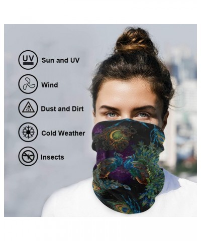 Beautiful Peacock Face Sun Dust Mask Bandanas Seamless Elastic Head Wrap Neck Gaiter Magic Scarf Headband for Festivals Runni...