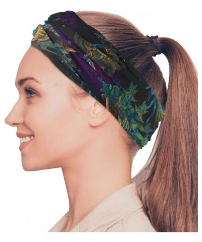 Beautiful Peacock Face Sun Dust Mask Bandanas Seamless Elastic Head Wrap Neck Gaiter Magic Scarf Headband for Festivals Runni...