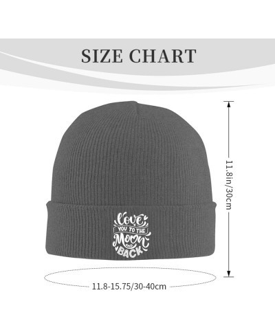 I Love You to The Moon and Back Adult Knitted Hat Beanie Winter Warm Skull Hat - Men Women Deep Heather $19.60 Skullies & Bea...