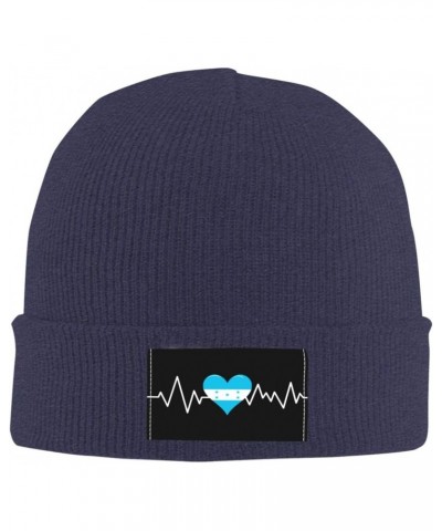 Heartbeat I Love Honduras Heart Flag Unisex Four Seasons Knitted Hat Winter Warm Hats Hats for Men Women One Size Navy Blue $...