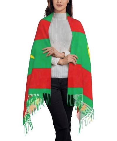 Mauritania Flag Oil Painted Scarf for Women Winter Warm Travel Silk Scarves $18.11 Scarves