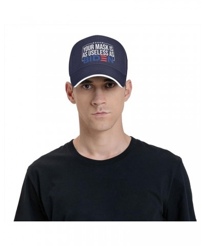 Your Mask is As Useless As Biden Funny Baseball Cap Men Hats for Women Dad Hat Ball Hat Trucker Hat Cowboy Hat Navy Blue $10....