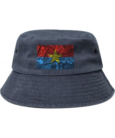 Silk Style Fnl Flag Bucket Hat for Men Women Outdoor Washed Cotton Sun Hats Travel Beach Hat Navy Blue $12.91 Bucket Hats