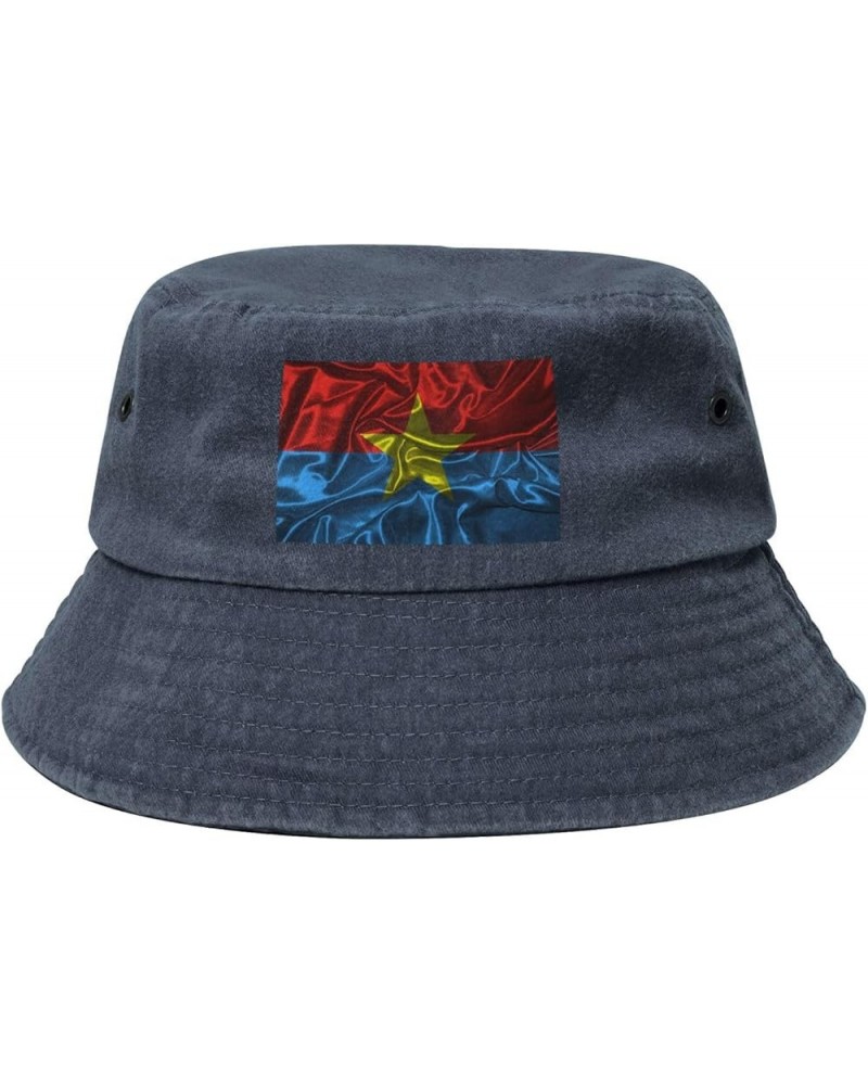 Silk Style Fnl Flag Bucket Hat for Men Women Outdoor Washed Cotton Sun Hats Travel Beach Hat Navy Blue $12.91 Bucket Hats