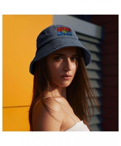 Silk Style Fnl Flag Bucket Hat for Men Women Outdoor Washed Cotton Sun Hats Travel Beach Hat Navy Blue $12.91 Bucket Hats