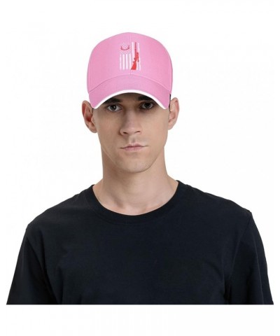 Patriotic Deer Hunting Flag U.S. Flag Baseball Cap Sandwich Brim Hats for Men Women Adjustable Caps Pink $11.48 Baseball Caps