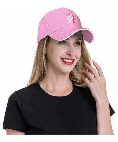 Patriotic Deer Hunting Flag U.S. Flag Baseball Cap Sandwich Brim Hats for Men Women Adjustable Caps Pink $11.48 Baseball Caps