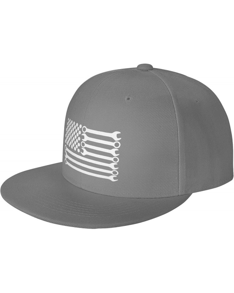 Wrench American Flag Baseball Hat Adjustable Fashion Classic Snapback Hat for Men Women Black Gray $10.23 Baseball Caps