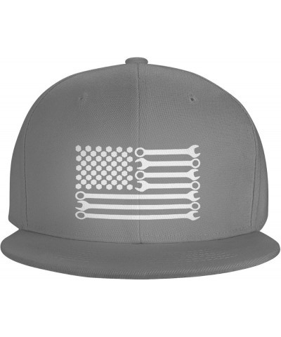 Wrench American Flag Baseball Hat Adjustable Fashion Classic Snapback Hat for Men Women Black Gray $10.23 Baseball Caps