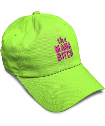 Soft Baseball Cap The Mama Bitch Cotton Dad Hats for Men & Women Lime $15.29 Baseball Caps