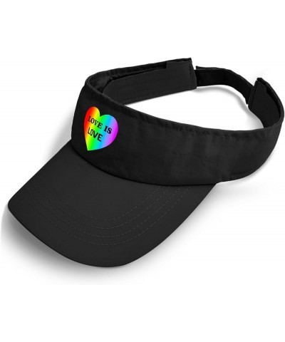 Love is Love Rainbow Hats Visors for Women Golf Caps Trendy Sports Visor Cap Allblack $11.95 Visors