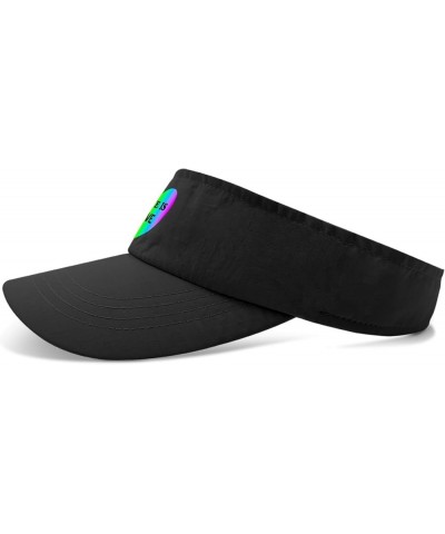 Love is Love Rainbow Hats Visors for Women Golf Caps Trendy Sports Visor Cap Allblack $11.95 Visors