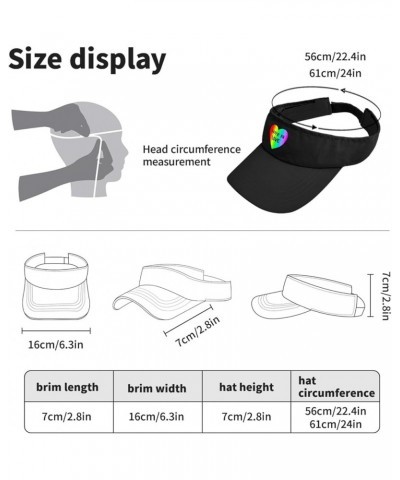 Love is Love Rainbow Hats Visors for Women Golf Caps Trendy Sports Visor Cap Allblack $11.95 Visors