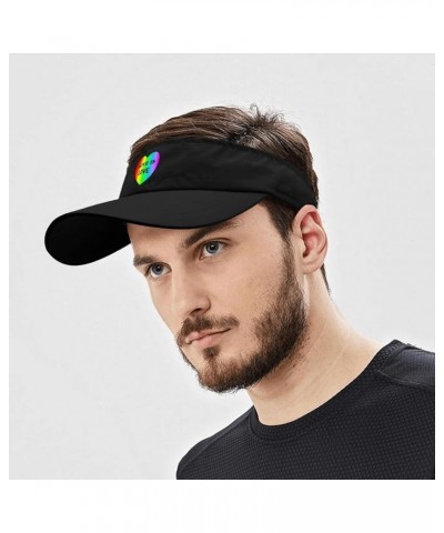 Love is Love Rainbow Hats Visors for Women Golf Caps Trendy Sports Visor Cap Allblack $11.95 Visors