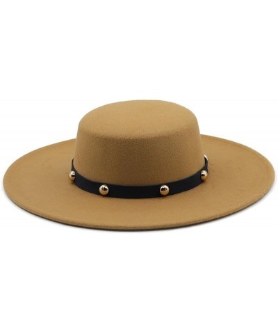 Solid Color Fedoras Cap with Band Men Women Panama Style Jazz Hat 9.5CM Wide Brim Big Fedoras Black $24.74 Fedoras