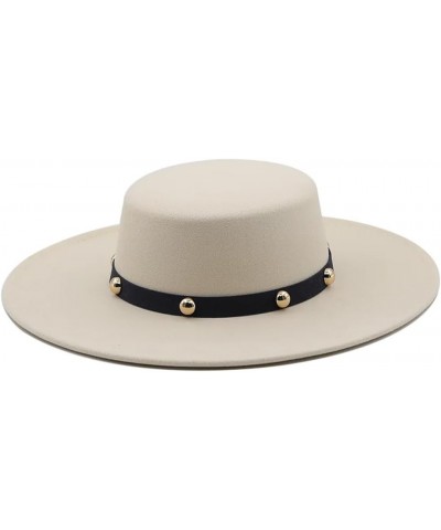 Solid Color Fedoras Cap with Band Men Women Panama Style Jazz Hat 9.5CM Wide Brim Big Fedoras Black $24.74 Fedoras