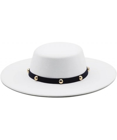 Solid Color Fedoras Cap with Band Men Women Panama Style Jazz Hat 9.5CM Wide Brim Big Fedoras Black $24.74 Fedoras