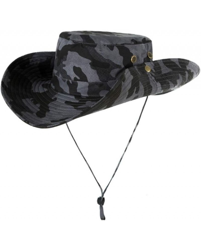 Men Women Breathable Wide Brim Boonie Hat Summer Outdoor Fishing Hats UPF50+ Sun UV Protection Bucket Hats Dark Grey Camo $11...