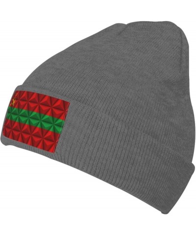 Flag of Transnistria State with Polygon Effect Beanie Hat for Men Women Knit Skull Cap Warm Hats Black Knitted Caps Deep Heat...