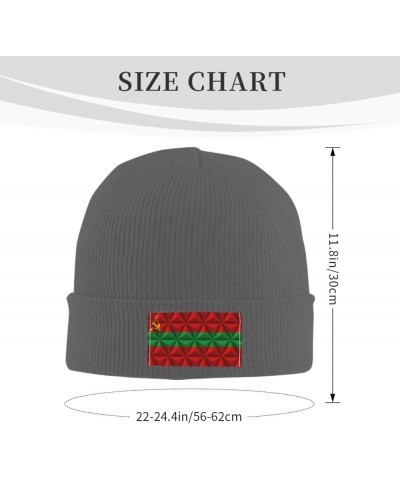 Flag of Transnistria State with Polygon Effect Beanie Hat for Men Women Knit Skull Cap Warm Hats Black Knitted Caps Deep Heat...