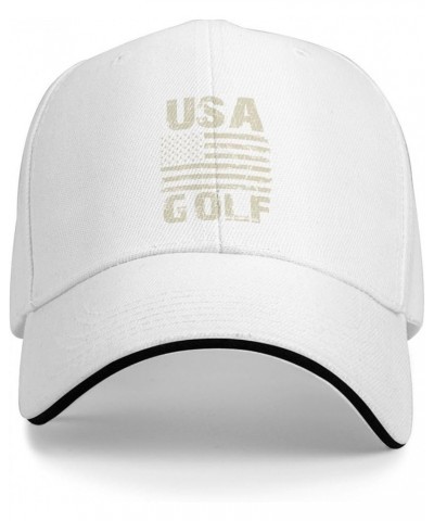 USA Golf Baseball Cap for Men Women Adjustable Funny Dad Hat White $12.96 Baseball Caps