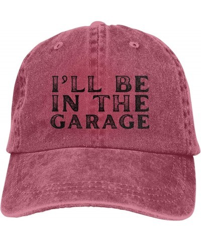 I'll Be in The Garage Hat for Men Women Baseball Cap Cowboy Dad Tracker Hat Red $12.75 Cowboy Hats