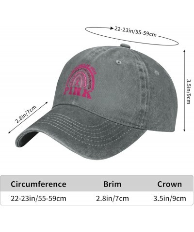 N October We Wear Pink Retro Baseball Cap for Women Men Baseball Hat Golf Dad Hats Gray $9.56 Baseball Caps