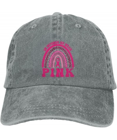 N October We Wear Pink Retro Baseball Cap for Women Men Baseball Hat Golf Dad Hats Gray $9.56 Baseball Caps