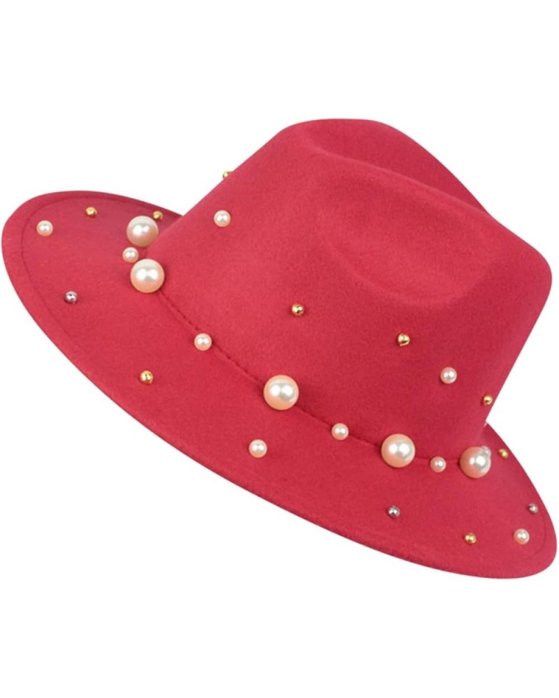 Women Wide Straw Hats Mens Hat Hat for Summer Brim Sun Hat Baseball Caps Papa Hat C-red $10.48 Fedoras