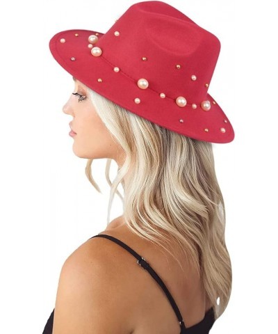 Women Wide Straw Hats Mens Hat Hat for Summer Brim Sun Hat Baseball Caps Papa Hat C-red $10.48 Fedoras