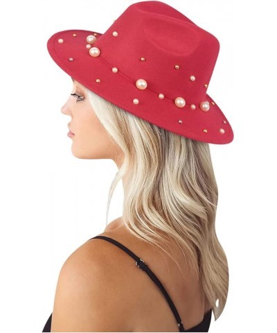 Women Wide Straw Hats Mens Hat Hat for Summer Brim Sun Hat Baseball Caps Papa Hat C-red $10.48 Fedoras