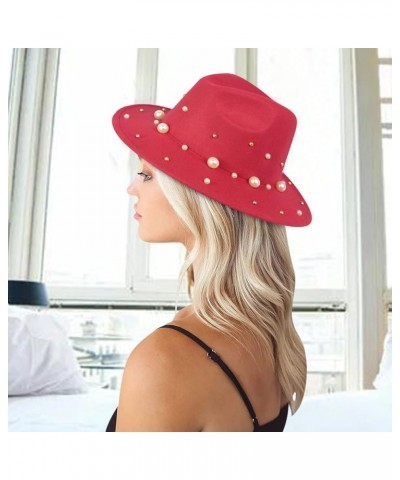 Women Wide Straw Hats Mens Hat Hat for Summer Brim Sun Hat Baseball Caps Papa Hat C-red $10.48 Fedoras