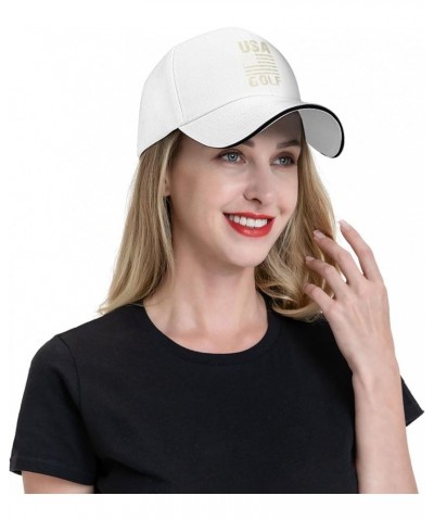 USA Golf Baseball Cap for Men Women Adjustable Funny Dad Hat White $12.96 Baseball Caps