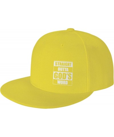 Straight Outta Gods Word Funny Religion Jesus Christian Baseball Cap Men Trucker Hat Women Dad Hat Ponytail Hat Black Yellow ...