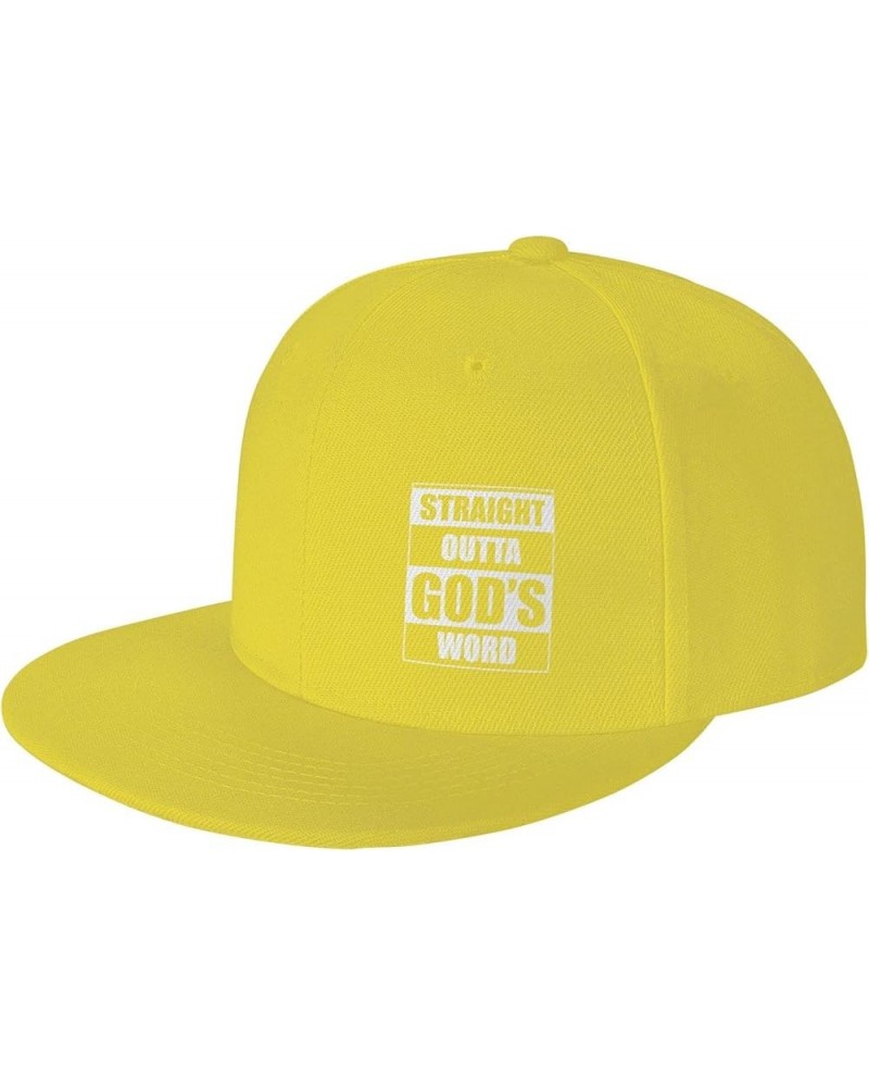 Straight Outta Gods Word Funny Religion Jesus Christian Baseball Cap Men Trucker Hat Women Dad Hat Ponytail Hat Black Yellow ...