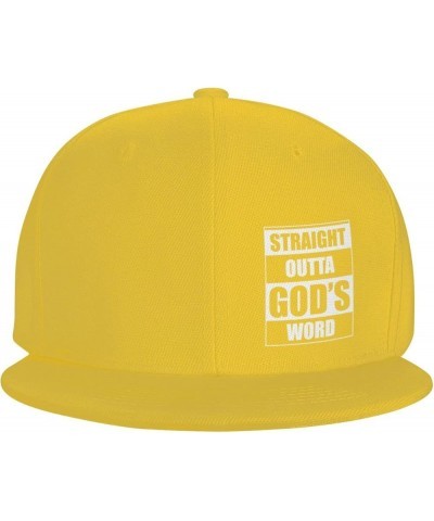 Straight Outta Gods Word Funny Religion Jesus Christian Baseball Cap Men Trucker Hat Women Dad Hat Ponytail Hat Black Yellow ...