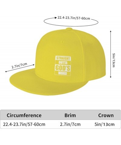 Straight Outta Gods Word Funny Religion Jesus Christian Baseball Cap Men Trucker Hat Women Dad Hat Ponytail Hat Black Yellow ...