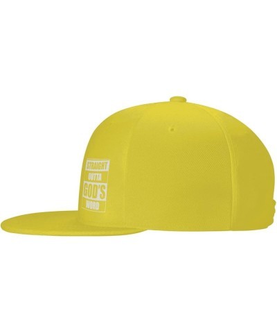 Straight Outta Gods Word Funny Religion Jesus Christian Baseball Cap Men Trucker Hat Women Dad Hat Ponytail Hat Black Yellow ...