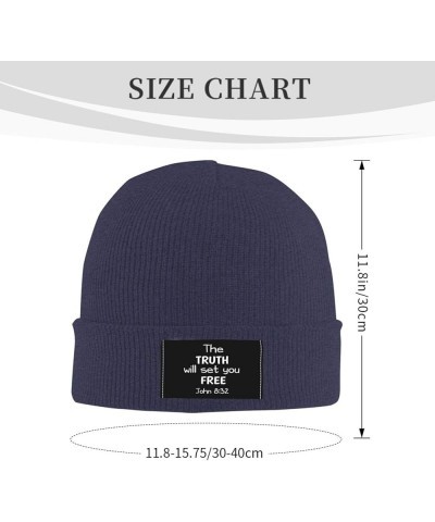 The Truth Will Set You Free John 8 32 Winter Beanie Hat for Men Women Daily Knit Cap Warm Skull Caps Navy Blue $11.27 Skullie...