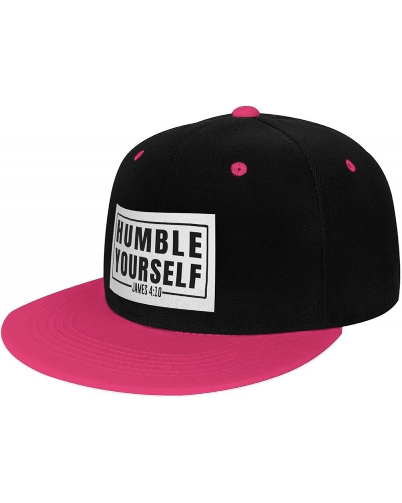 Humble Yourself Snapback Hat for Men Women Baseball Cap Trucker Flat Bill Hats Dad Caps Pink $11.39 Baseball Caps