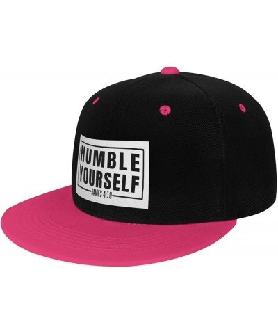 Humble Yourself Snapback Hat for Men Women Baseball Cap Trucker Flat Bill Hats Dad Caps Pink $11.39 Baseball Caps