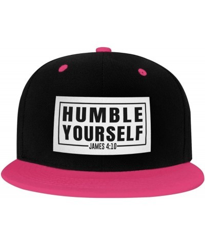 Humble Yourself Snapback Hat for Men Women Baseball Cap Trucker Flat Bill Hats Dad Caps Pink $11.39 Baseball Caps